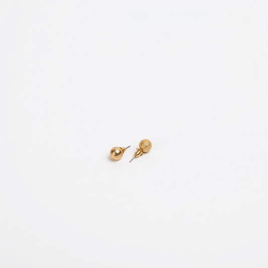 Golden Ball Stud Earrings - Image 3