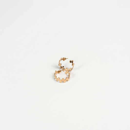 Golden Scallop Hoop Earrings - Image 3