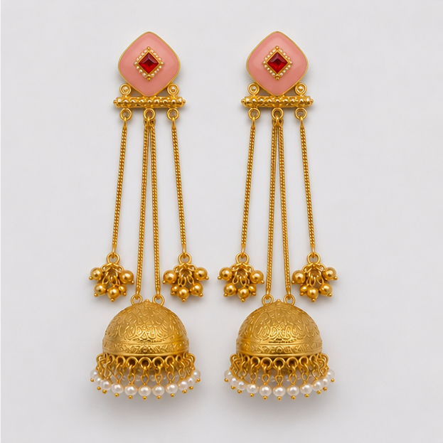 Sunehri Mehar Jhumkas