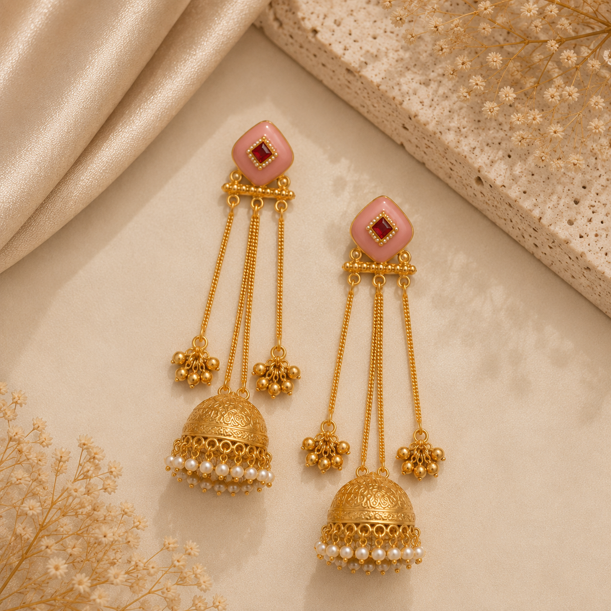 Sunehri Mehar Jhumkas