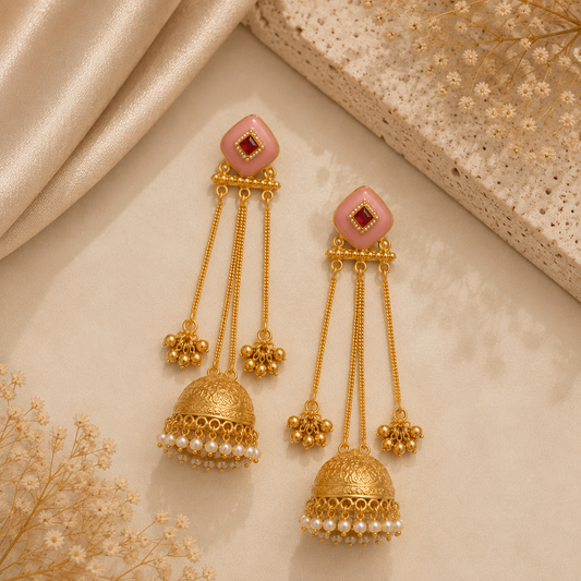 Sunehri Mehar Jhumkas