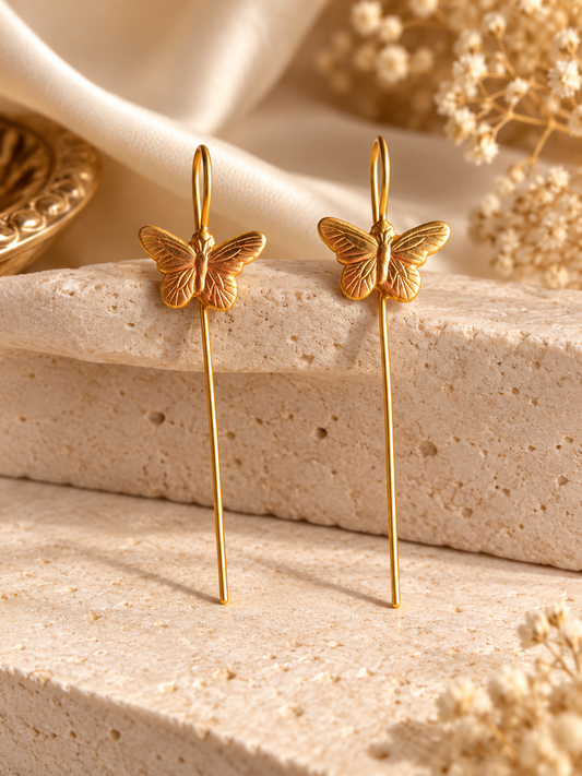 Small Golden flutter earrings