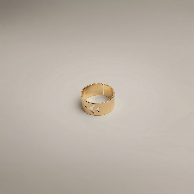 Airplane Cutout Band Ring - Image 1