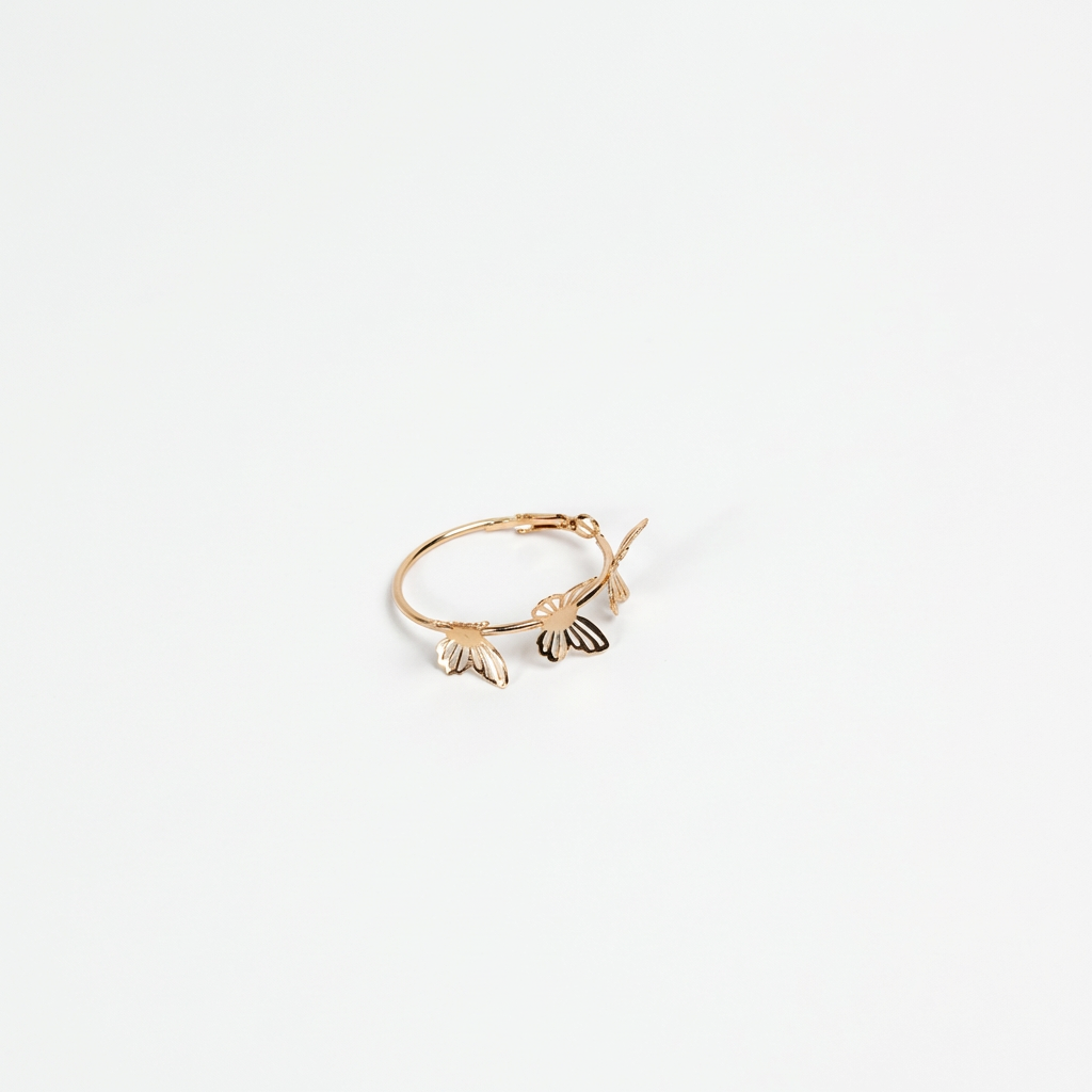 Butterfly Charm Hoop Earrings - Image 1
