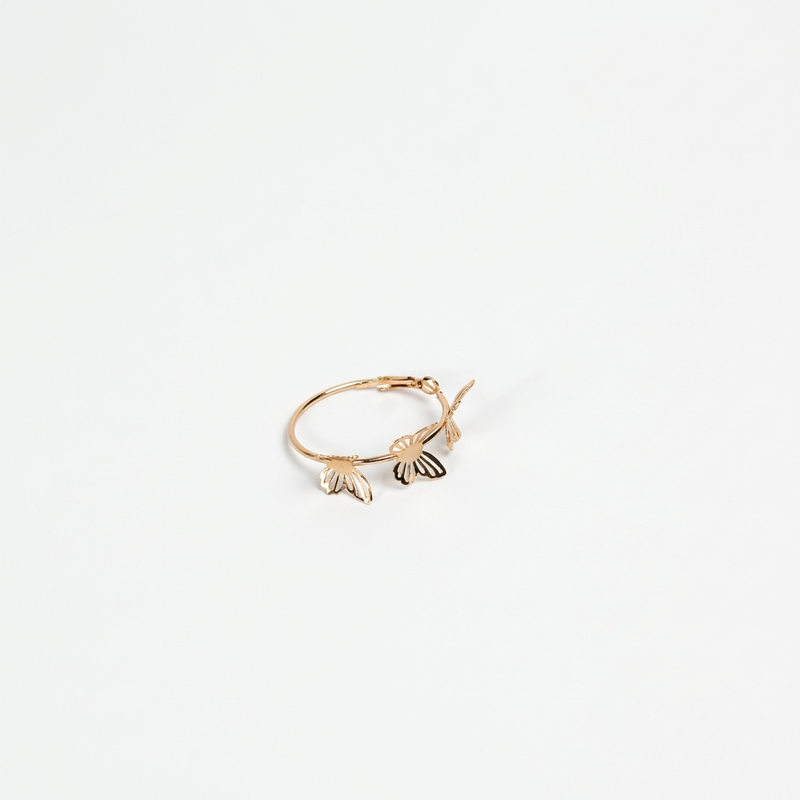 Butterfly Charm Hoop Earrings - Image 1