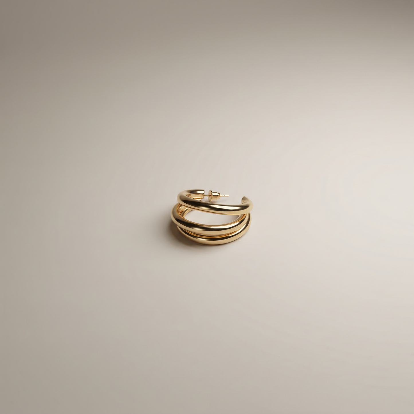 Chunky Double Hoop Earrings - Image 2