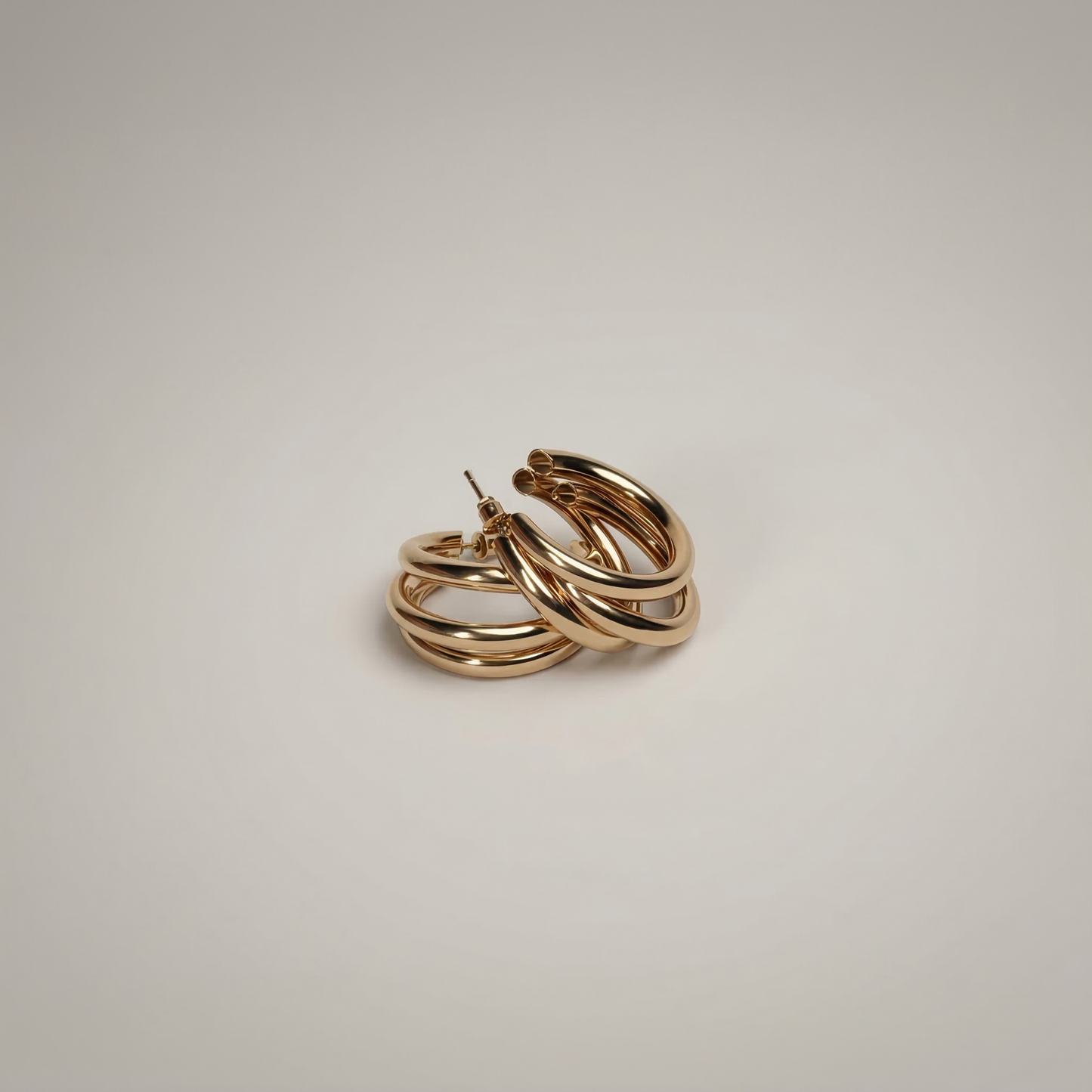Chunky Double Hoop Earrings - Image 3