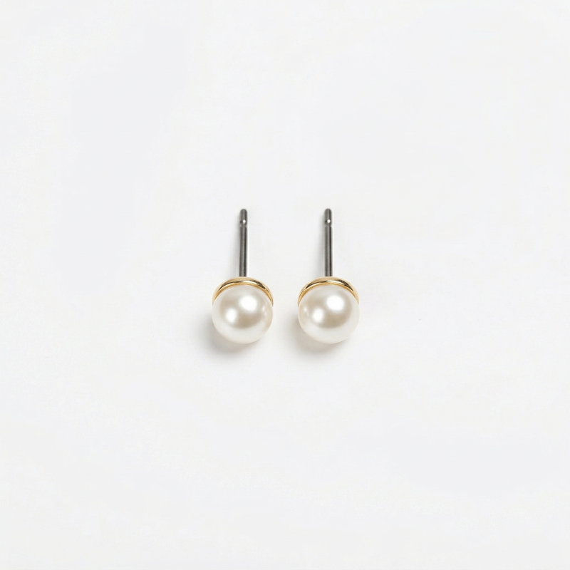 Classic Pearl Stud Earrings - Image 1