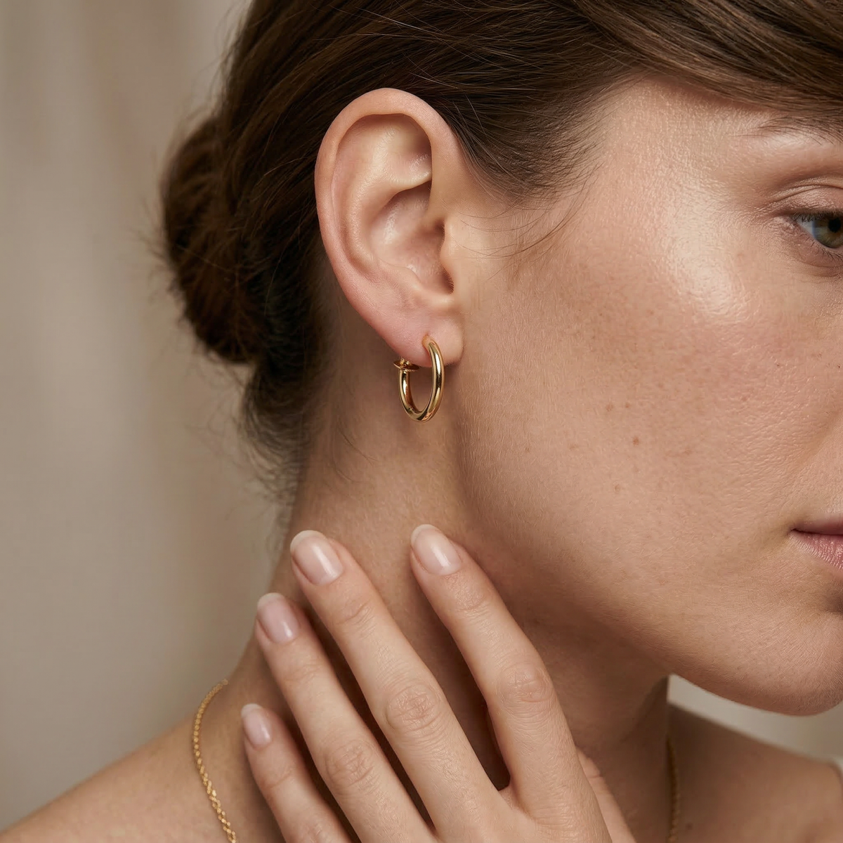 Classic Slim Hoop Earrings - Image 3