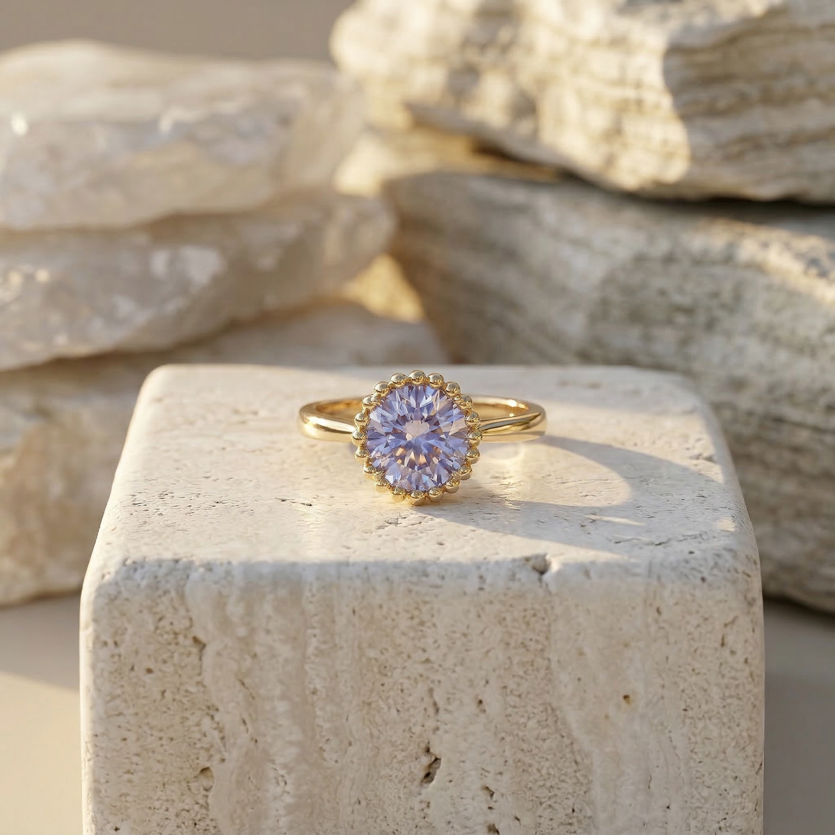 Crystal Crown Solitaire Ring - Image 1