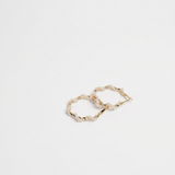Crystal Link Hoop Earrings - Image 1
