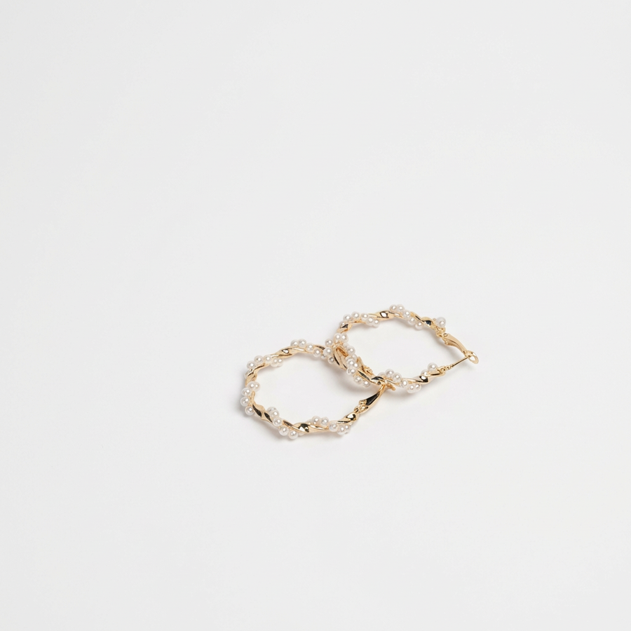 Crystal Link Hoop Earrings - Image 1