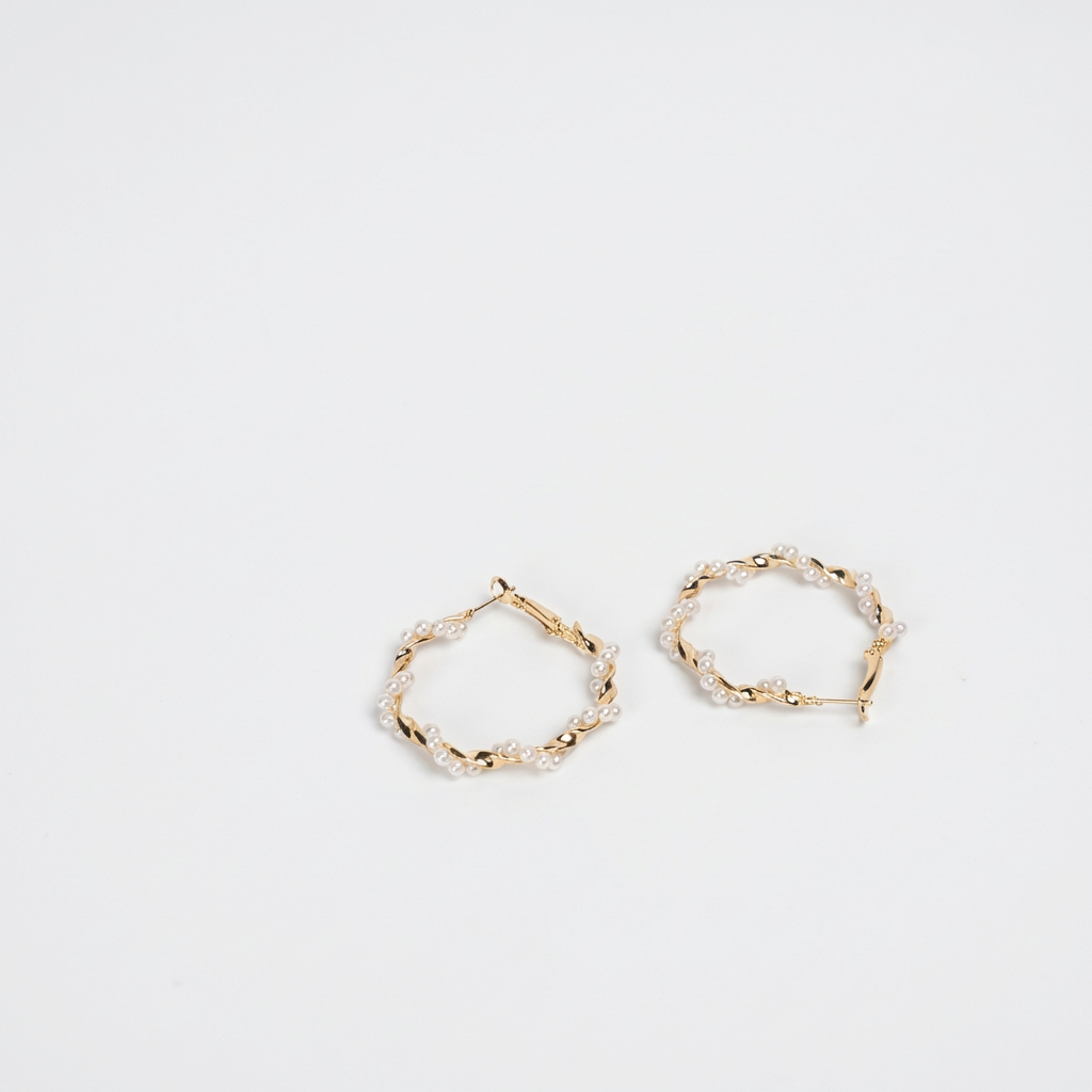 Crystal Link Hoop Earrings - Image 2