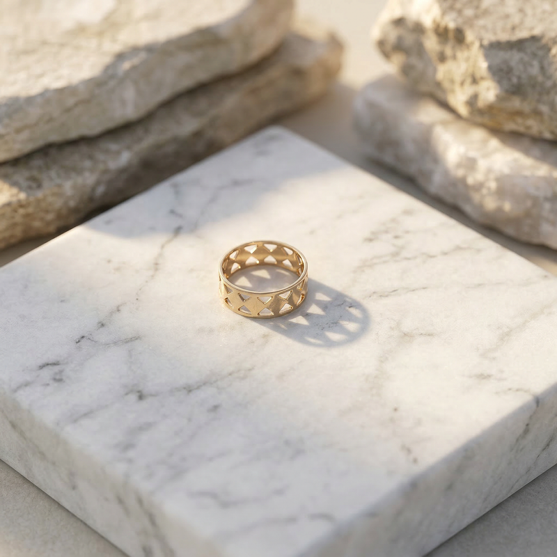 Diamond Lattice Band Ring - Image 1