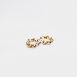 Gold Chain Link Hoop Earrings - Image 2