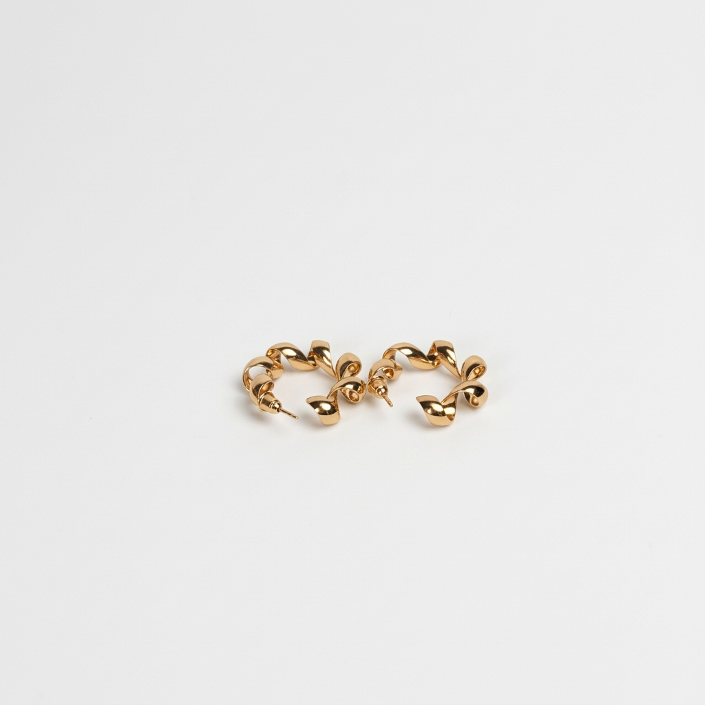 Gold Chain Link Hoop Earrings - Image 4