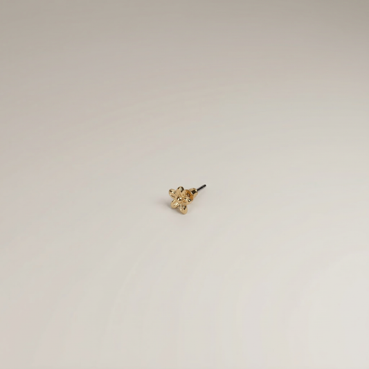 Gold Flower Stud Earrings - Image 1