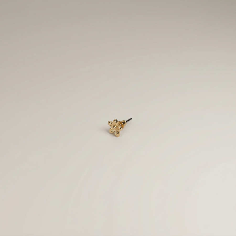 Gold Flower Stud Earrings - Image 1