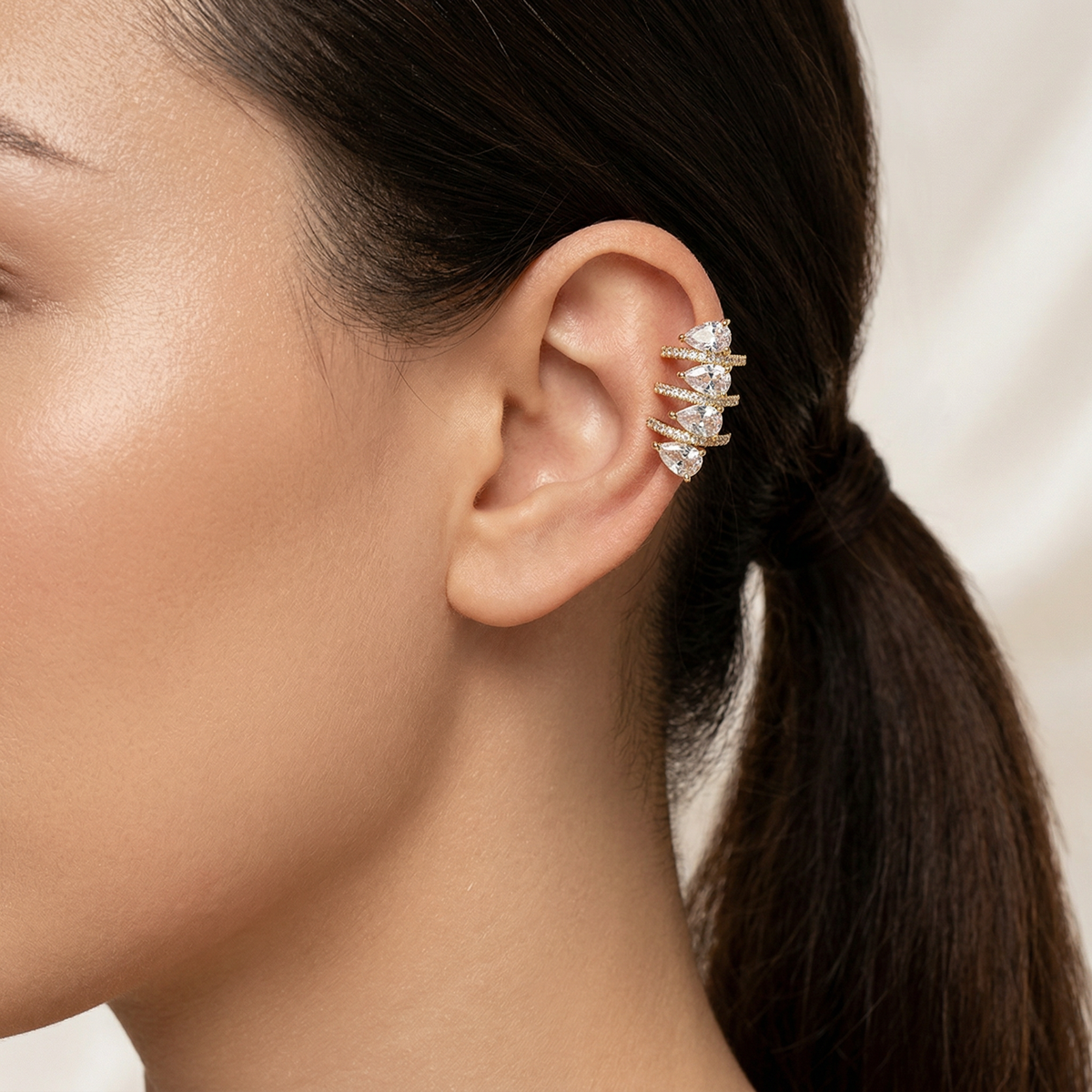Gold Marquise Crystal Ear Cuff - Image 1