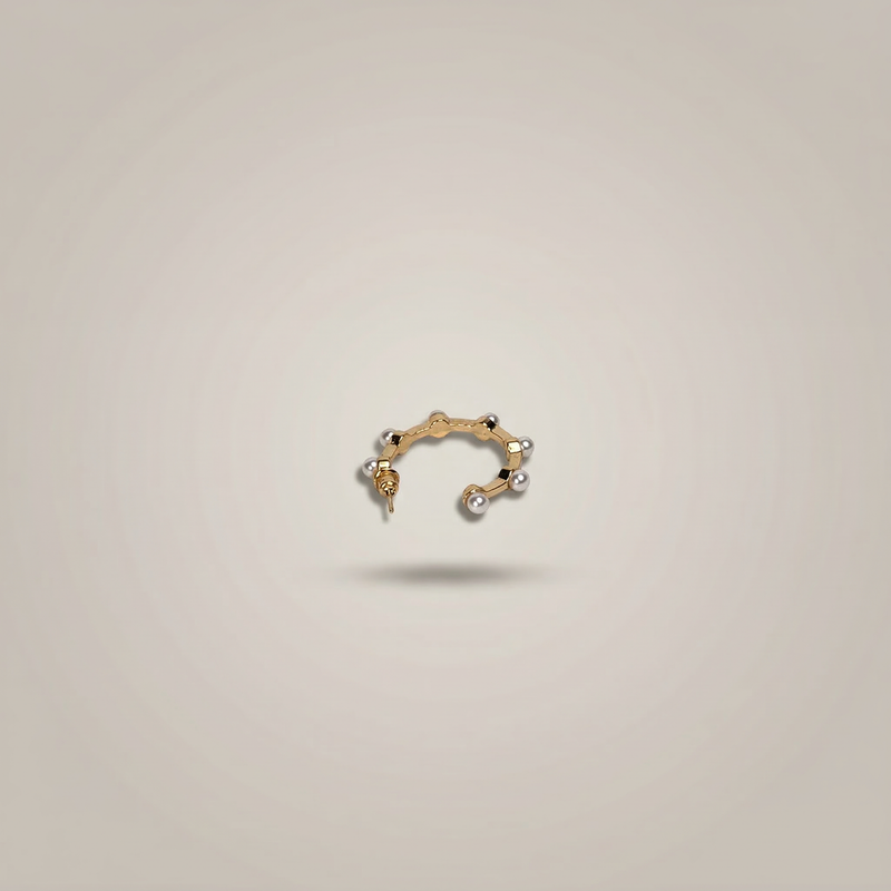 Gold Pearl Charm Ear Cuff - Image 1
