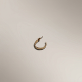 Gold Textured Mini Hoop Earrings - Image 2