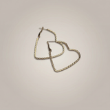 Gold Twisted Heart Hoop Earrings - Image 2