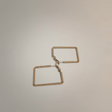 Gold Twisted Square Hoop Earrings - Image 1
