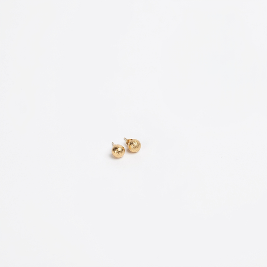 Golden Ball Stud Earrings - Image 2
