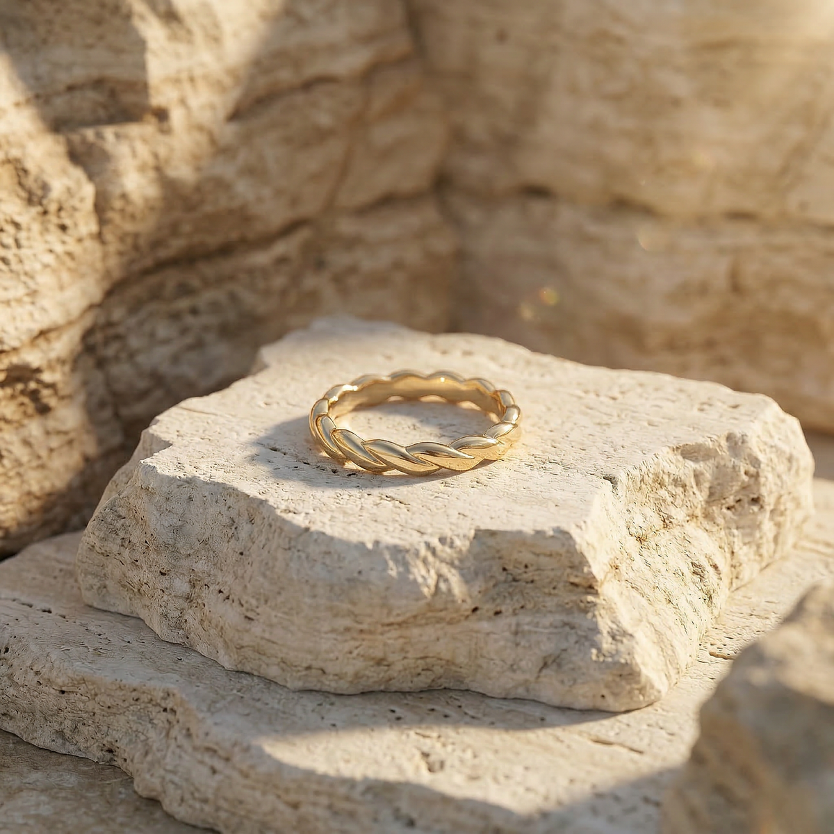 Golden Braided Band Ring - Image 1