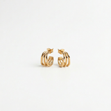 Golden Chevron Stud Earrings - Image 2