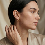 Golden Chevron Stud Earrings - Image 4