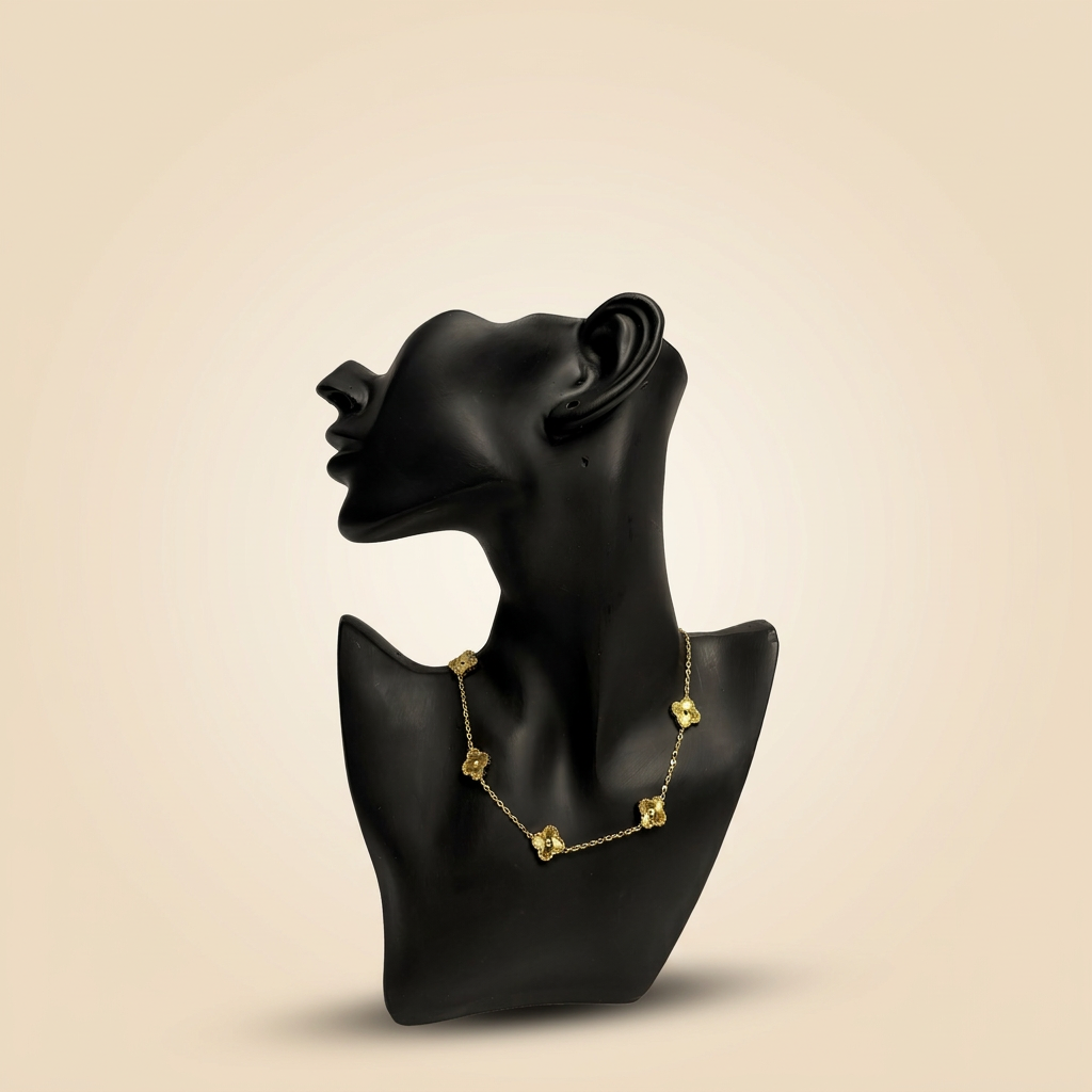 Golden Clover Station Necklace - Image 1