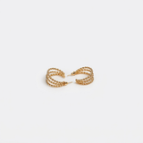 Golden Rope Twist Hoop Earrings - Image 1