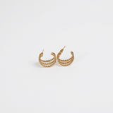 Golden Rope Twist Hoop Earrings - Image 2