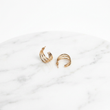 Golden Triple Hoop Earrings - Image 2