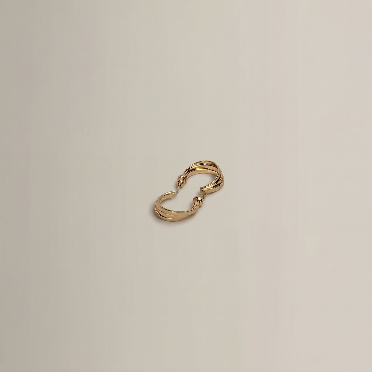Knotted Double Band Hoop Earrings - Image 1