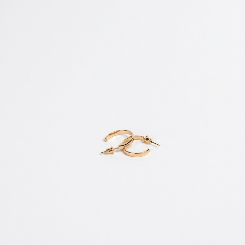 Mini Gold Hoop Earrings - Image 1