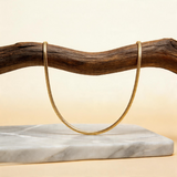 Gold Herringbone Chain Necklace