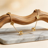 Golden Clover Station Necklace