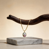 Pearl Floral Oval Pendant Necklace