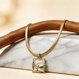 Crystal Square Pendant Necklace