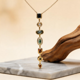 Emerald Gem Cascade Y-Necklace
