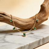 Emerald Baguette Drop Necklace
