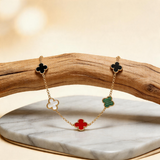 Rainbow Clover Station Necklace