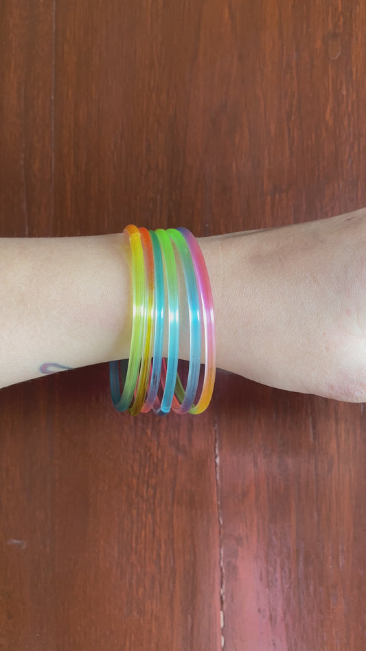 6 pcs Navratri Rangotsav Bangles – Rainbow Edition 🌈