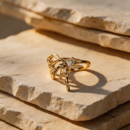 Gold Textured Ring - Image 1