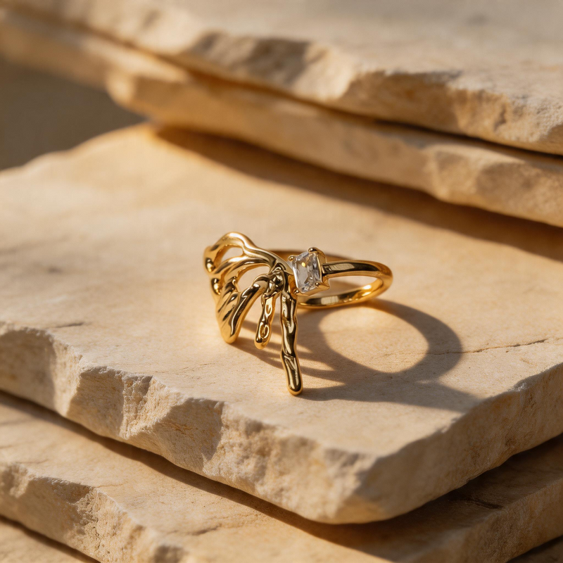 Gold Textured Ring - Image 1