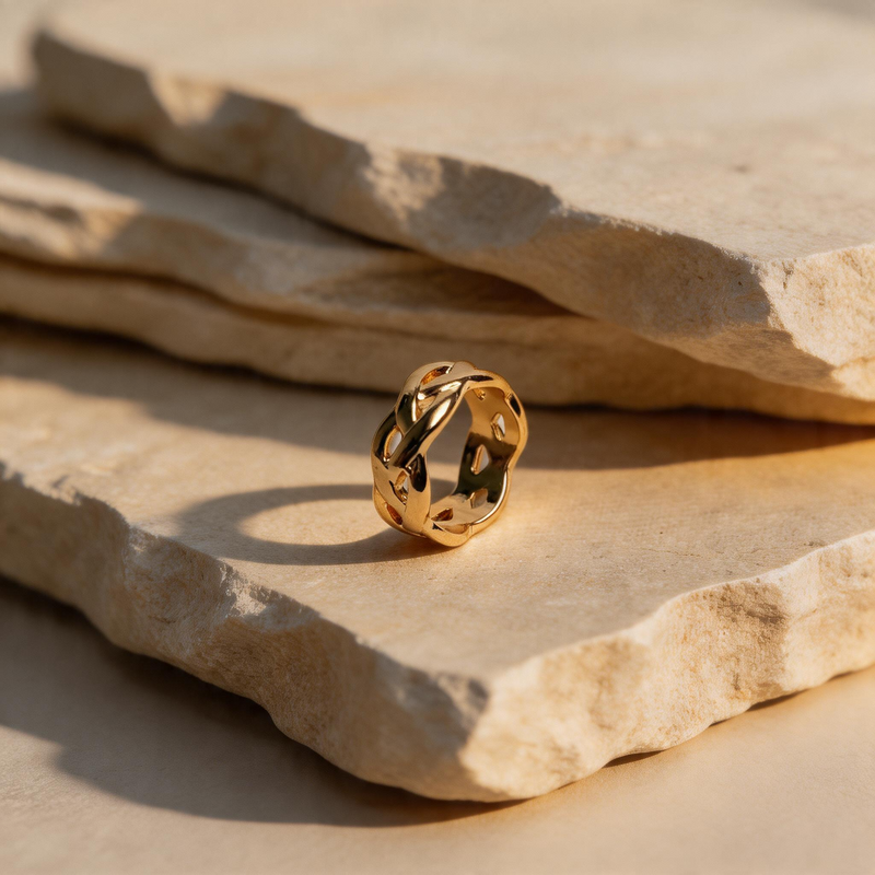 Gold Elegant Sculpted Ring - Image 1