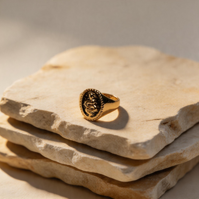 Gold Elegant Sculpted Ring - Image 1