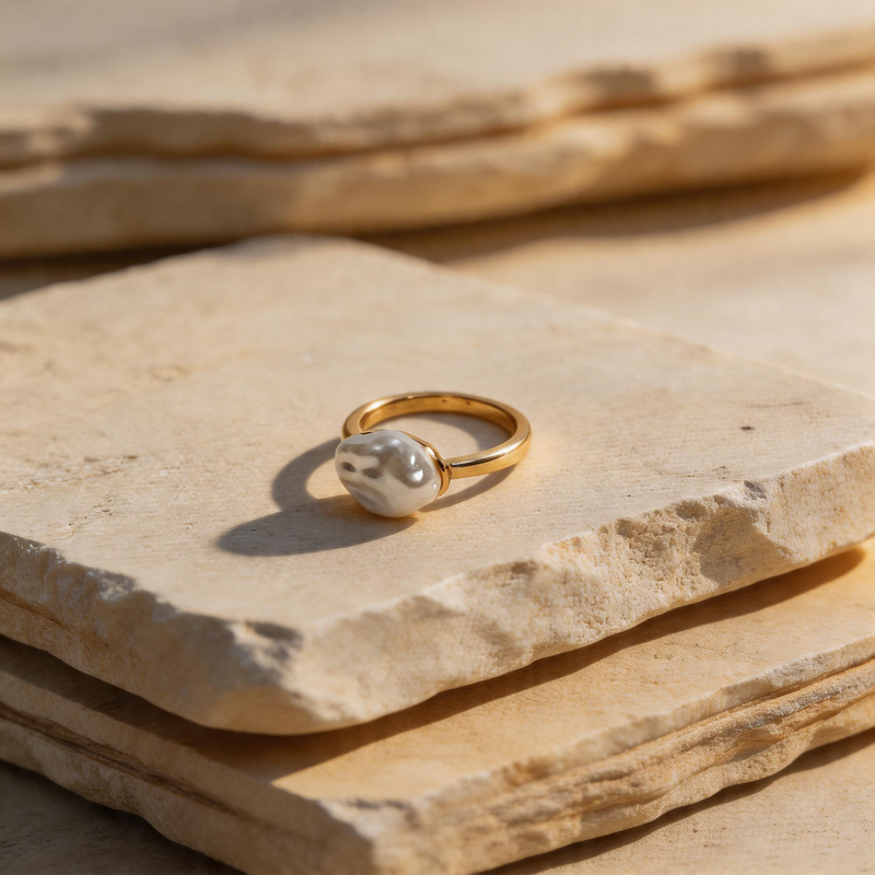 Gold Textured Ring - Image 1